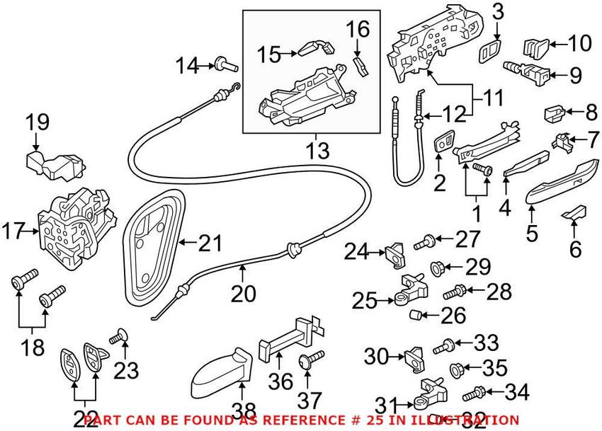 Door Hinge - Passenger Side Upper Inner